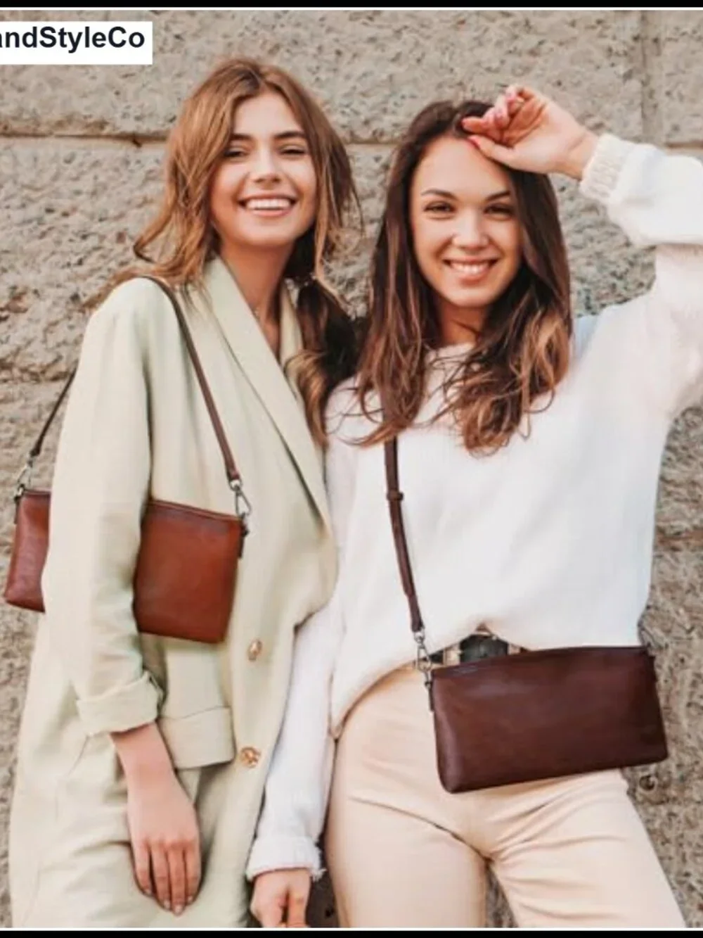 Vegetable-Tanned Leather Crossbody Bag for Women with Adjustable Straps